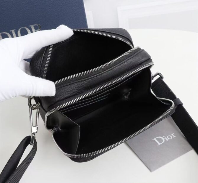 Pochette bandoulière Cuir de veau lisse Noir(Replica) – Image 7