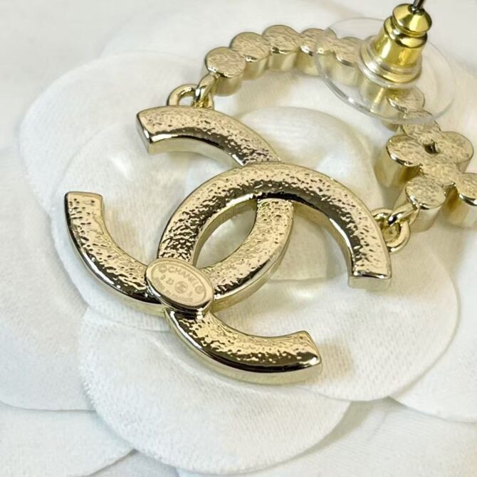 Chanel earrings cc half-circle sparkling (Replica) - Image 8
