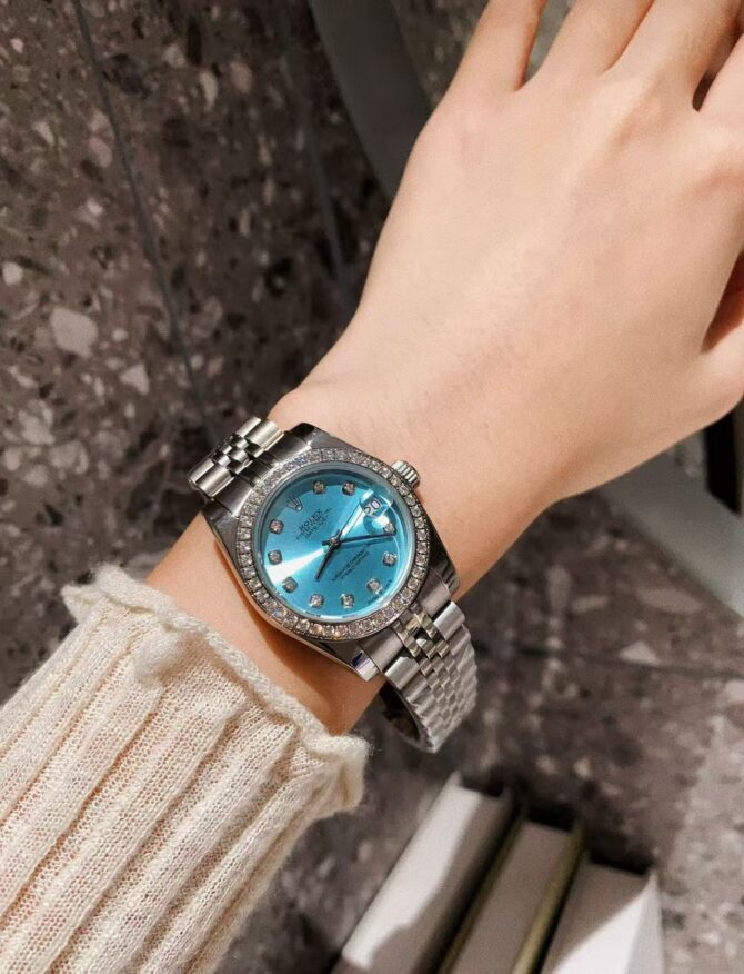 Datejust aqua blue, double row(Replica) - Image 4