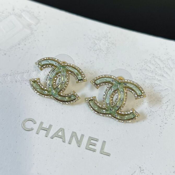 Chanel earrings cc mint sparkling(Replica) - Image 4