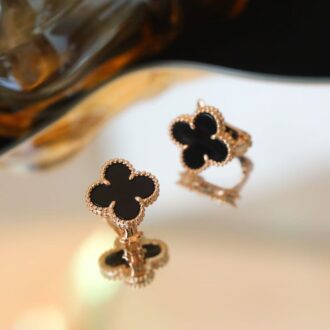 Vintage Alhambra black (Replica) - Rose Gold