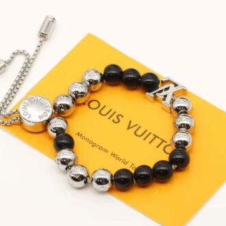 Monogram beads black pearls (Replica)