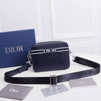 Pochette bandoulière Cuir de veau lisse Bleu marine(Replica)