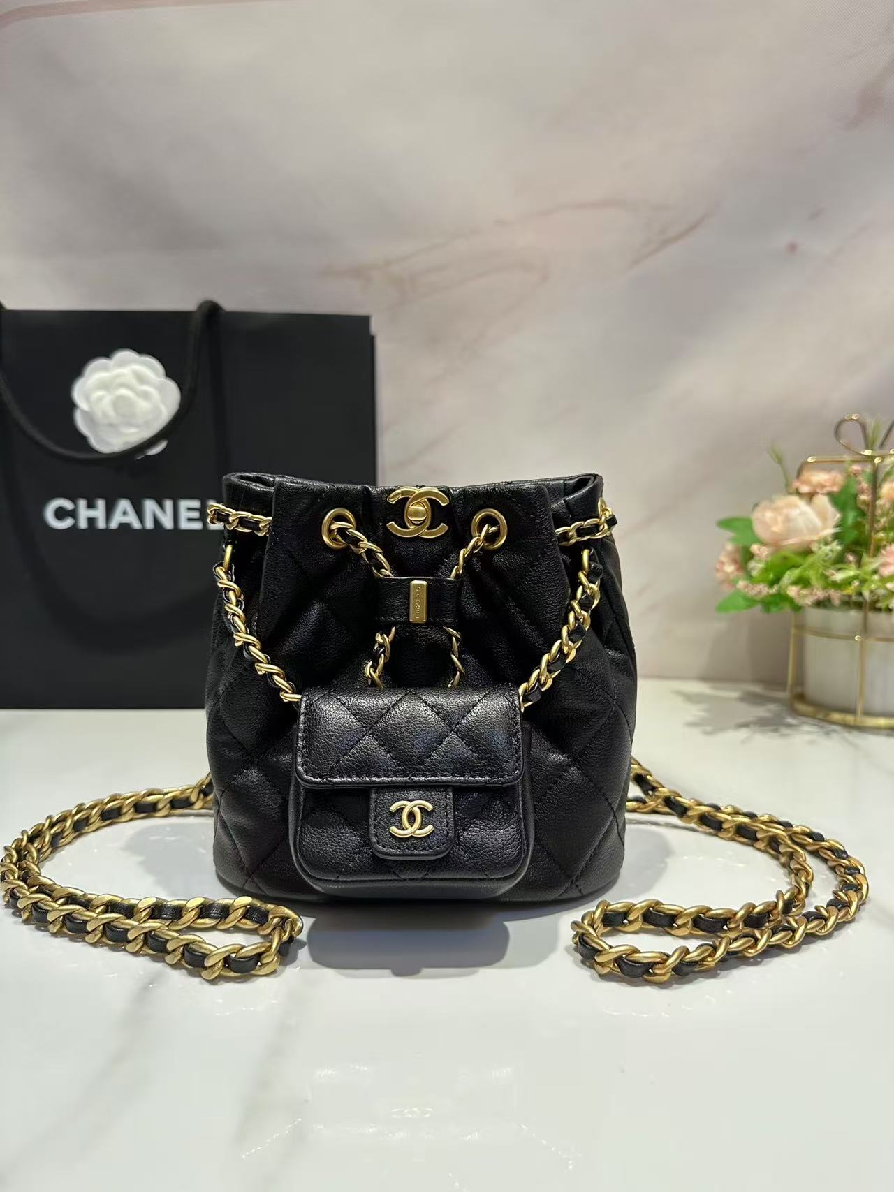 Mini Bucket Bag with Vanity Pouch