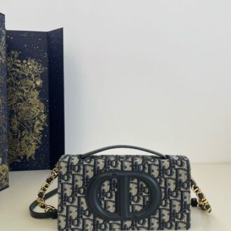 Mini CD Signature  toile Jacquard Dior oblique（Replica)
