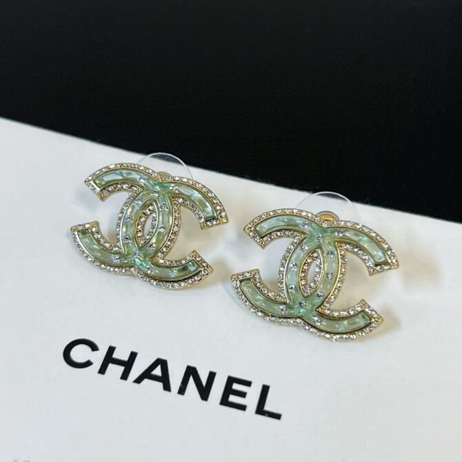 Chanel earrings cc mint sparkling(Replica) - Image 6