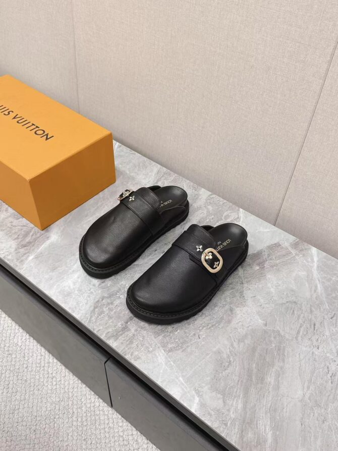 Sabot plat LV cosy cuir  (Replica)