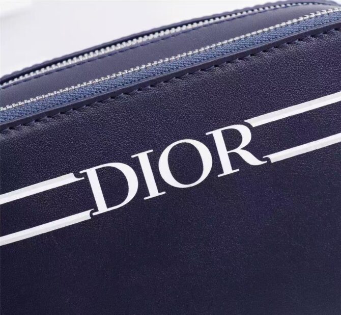 Pochette bandoulière Cuir de veau lisse Bleu marine(Replica) – Image 4