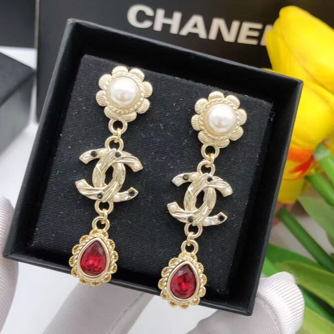 Chanel earrings cc baroque scarlet(Replica) - Image 3