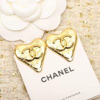 Chanel earrings heart gold(Replica)