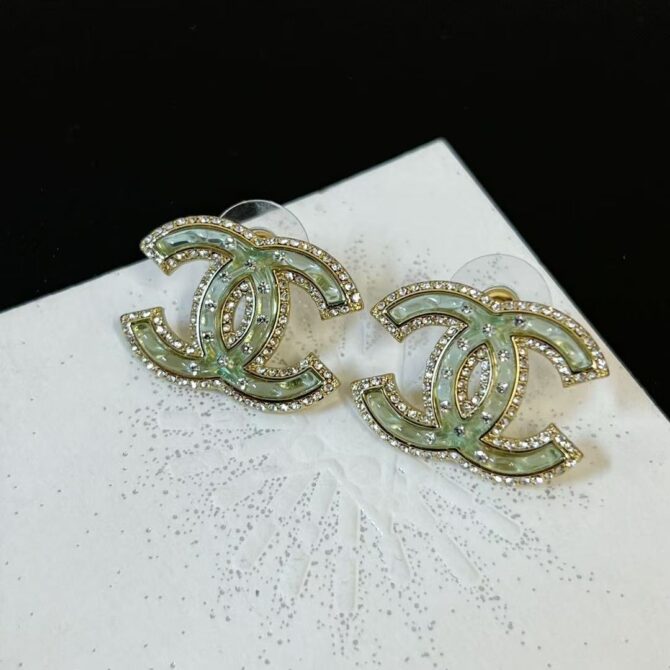 Chanel earrings cc mint sparkling(Replica) - Image 5