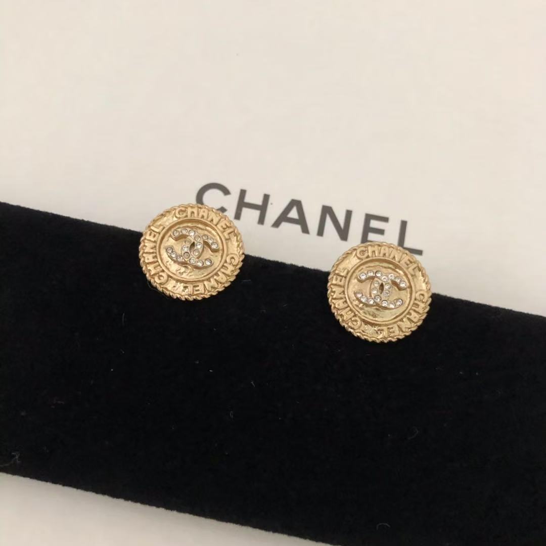 Chanel earrings circle gold(Replica)