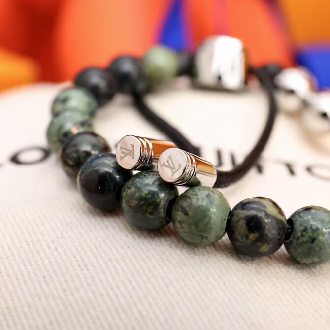 Monogram beads moss green pearls (Replica) – Image 5