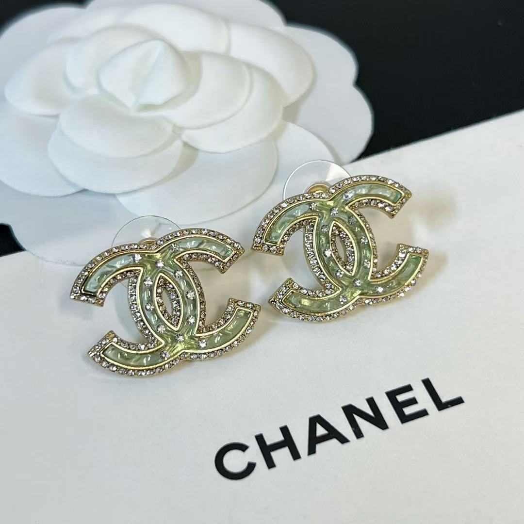 Chanel earrings cc mint sparkling(Replica)