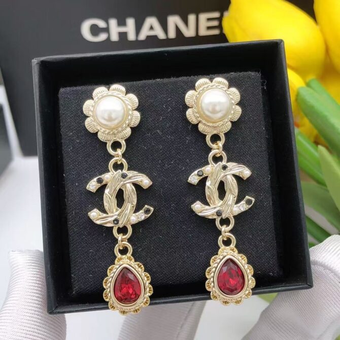 Chanel earrings cc baroque scarlet(Replica) - Image 4