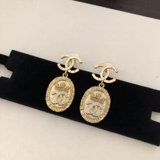 Chanel earrings oval gold(Replica)