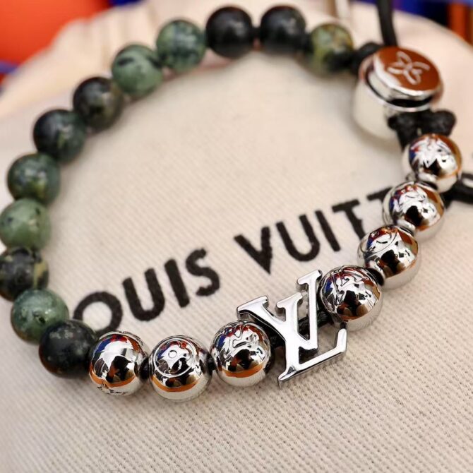 Monogram beads moss green pearls (Replica) – Image 3